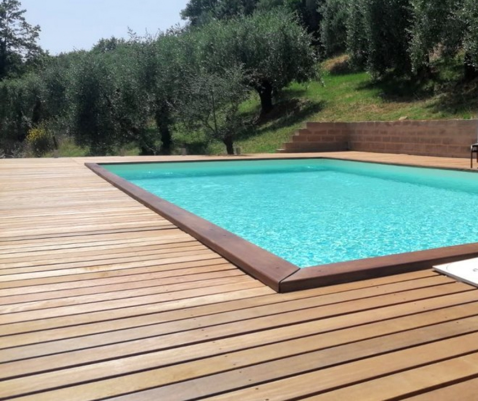 Itauba decking with pool installed
